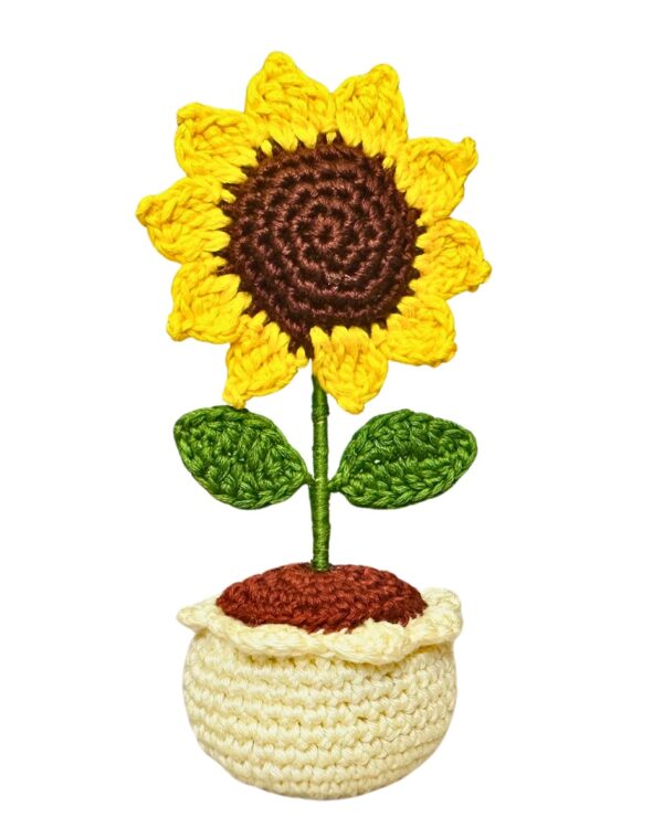 Handmade crochet potted flower pot